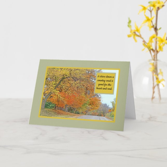 "HERBSTFARBEN AUF DER LANDESSTRASSE" KARTE (Gelbe Blume)