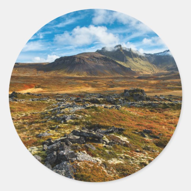 Herbstfarben auf der Landschaft Runder Aufkleber (Vorderseite)