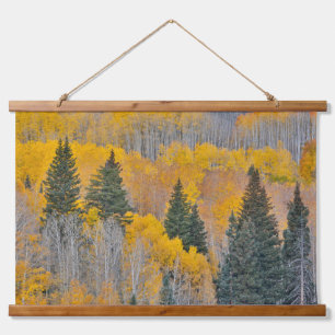 Herbstfarben auf Espenhainen Wandteppich Mit Holzrahmen