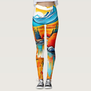 Herbstfarben Aussicht auf Berge Leggings