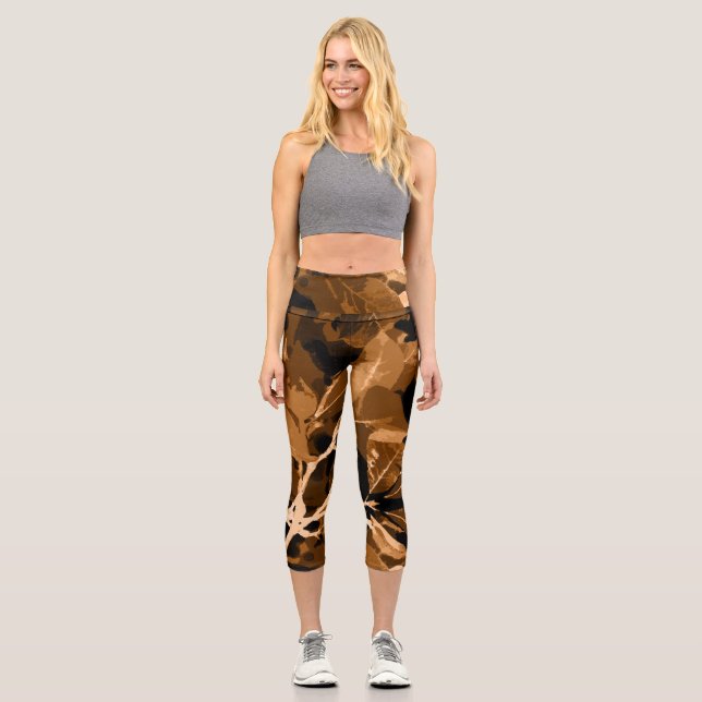 Herbstfarben, Blätter 6 Capri Leggings (Vorderseite)