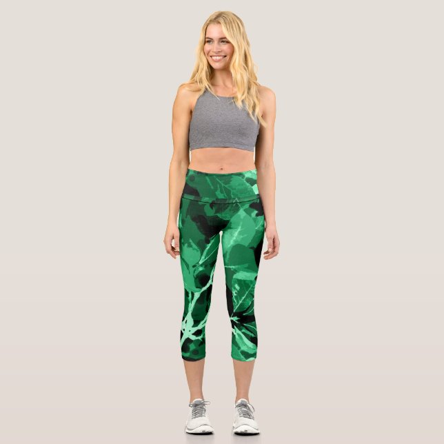 Herbstfarben, Blätter 7 Capri Leggings (Vorderseite)