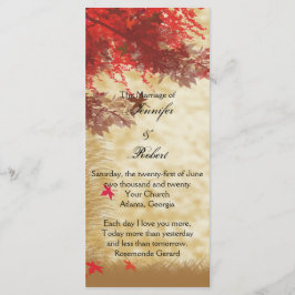 Herbstfarben: Burgund und Rotes Hochzeitsprogramm Programm