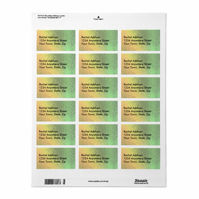 Herbstfarben der grünen und gelben LG-Adressenmark Adressaufkleber (Vorne)