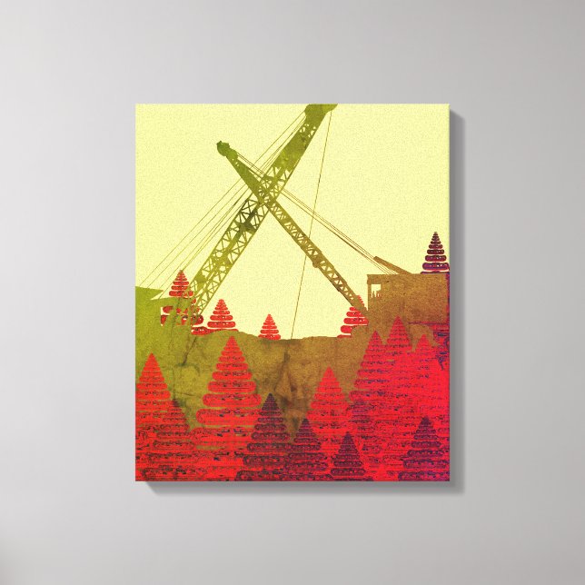 Herbstfarben DER KRANBETREIBER FANTASY ART Leinwanddruck (Vorderseite)