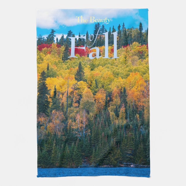 Herbstfarben Die Schönheit des Herbstes Geschirrtuch (Vertikal)