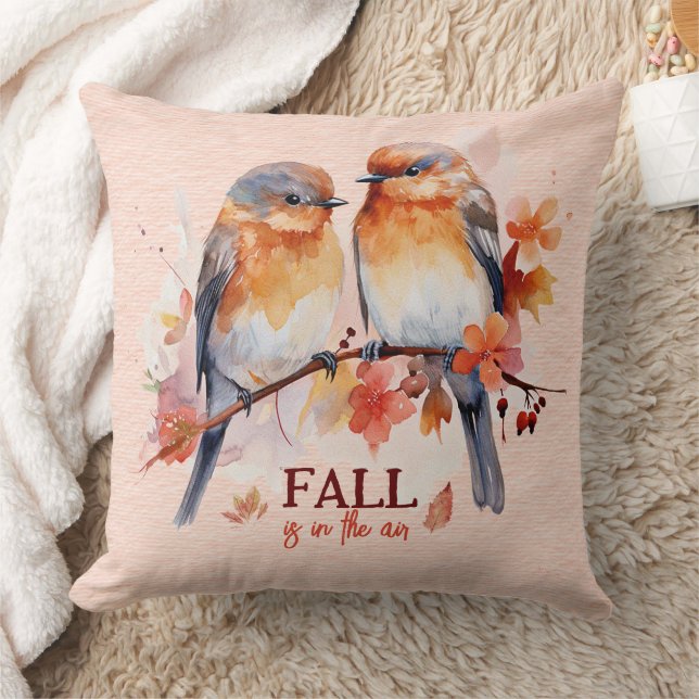 Herbstfarben fallen in der Luft auf einer Zweigste Kissen (Decke)