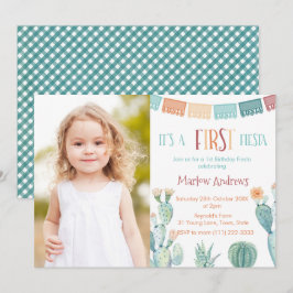 Herbstfarben FIRST Fiesta 1. Geburtstag Party Foto Einladung