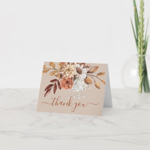 Herbstfarben Floral Beige Dankeskarten Dankeskarte