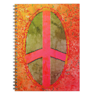 Herbstfarben Friedenszeichen Notizbuch Notizblock