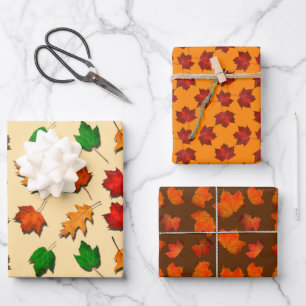 Herbstfarben für Herbst Geschenkpapier Set