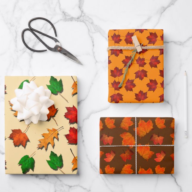 Herbstfarben für Herbst Geschenkpapier Set (Vorderseite)
