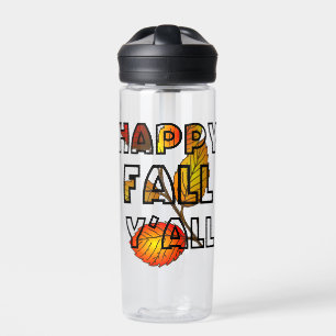 Herbstfarben glücklich Fall Y'All Topography Blätt Trinkflasche
