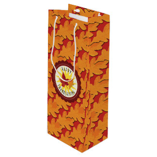 Herbstfarben-glücklicher Erntedank Geschenktüte Für Weinflaschen