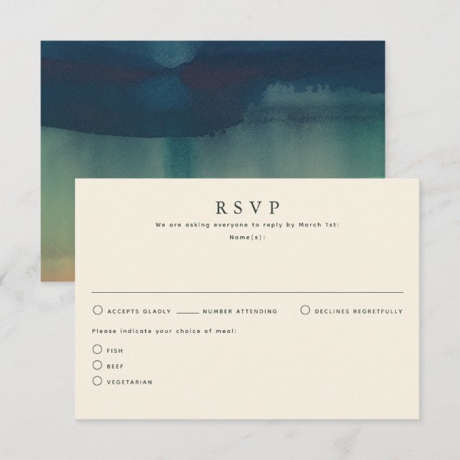 Herbstfarben Hochzeiten von RSVP-Karten RSVP Karte (Vorne/Hinten)