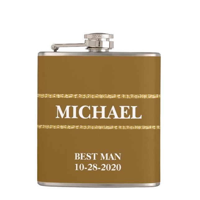 Herbstfarben Hochzeitsflasche Flachmann (Vorderseite)