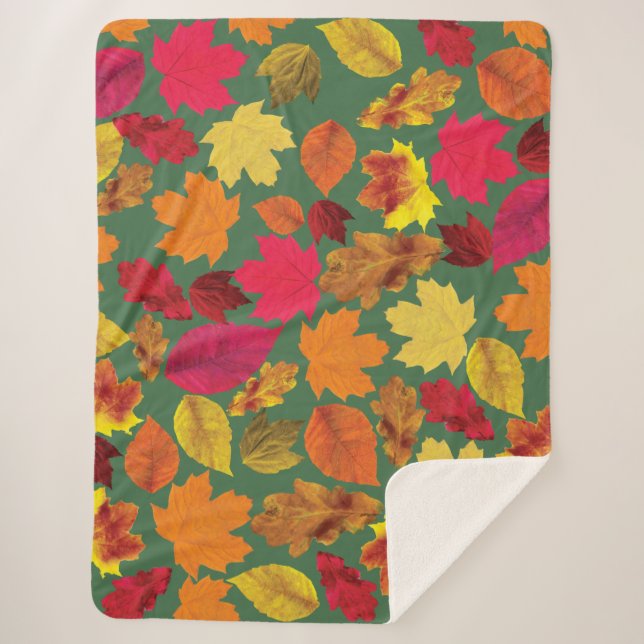 Herbstfarben im Herbst Blätter weich Sherpadecke (Vorderseite)