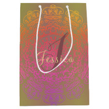 Herbstfarben-Mandala-Monogram-Geschenktasche