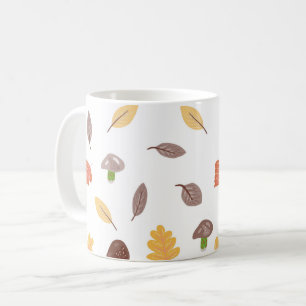 Herbstfarben mit Blätter und Pilzen Kaffeetasse