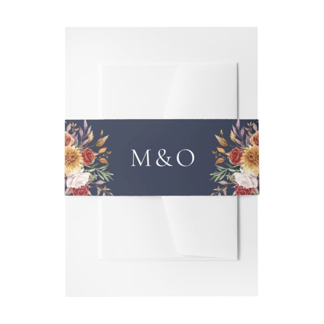Herbstfarben Navy Blue Einladungsbanderole (Vorderseite Beispiel)