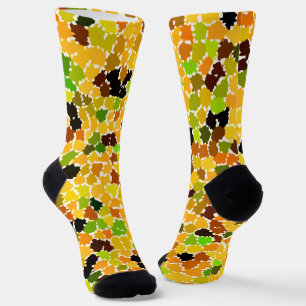 Herbstfarben orange Rot Gelb Apfelgrün braun Socken