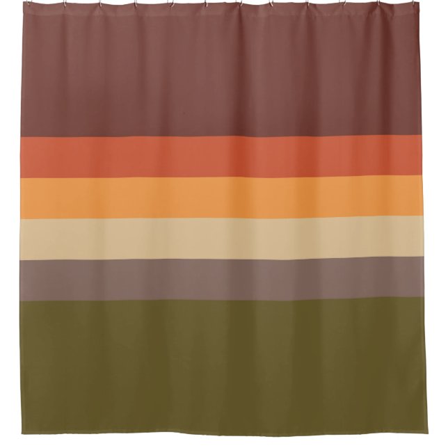 Herbstfarben - Rotes orangefarbenes Gelbbraun Duschvorhang (Vorderseite)
