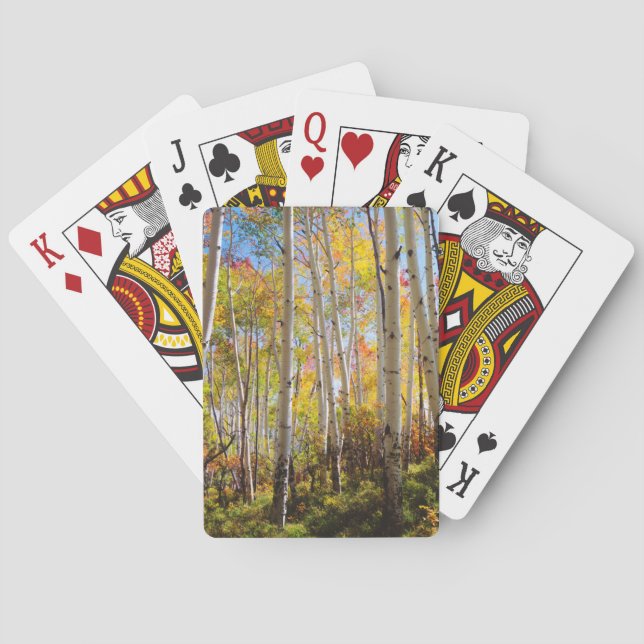 Herbstfarben von Aspen 5 Spielkarten (Rückseite)