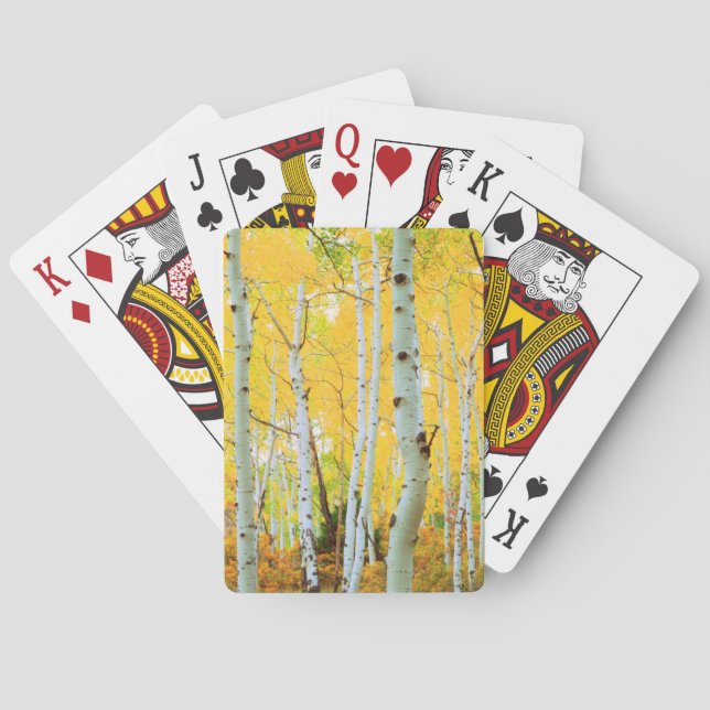 Herbstfarben von Aspen-Bäumen 1 Spielkarten (Rückseite)
