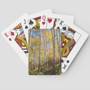 Herbstfarben von Aspen-Bäumen 5 Spielkarten