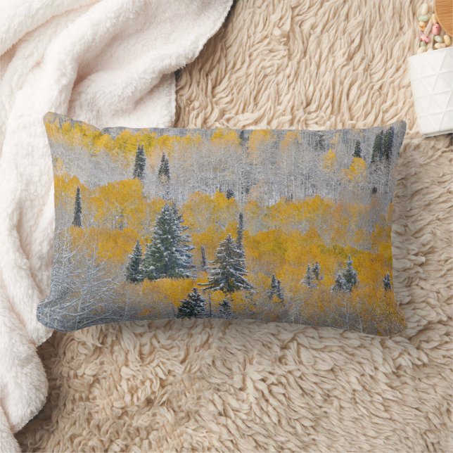 Herbstfarben von Aspens & Fresh Snow Keebler Pass Lendenkissen (Decke)