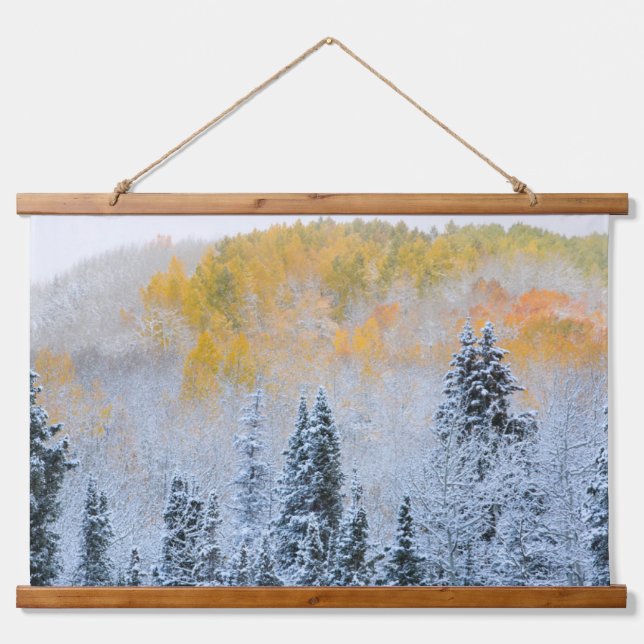 Herbstfarben von Aspens & Fresh Snow Keebler Pass Wandteppich Mit Holzrahmen (Vorne)