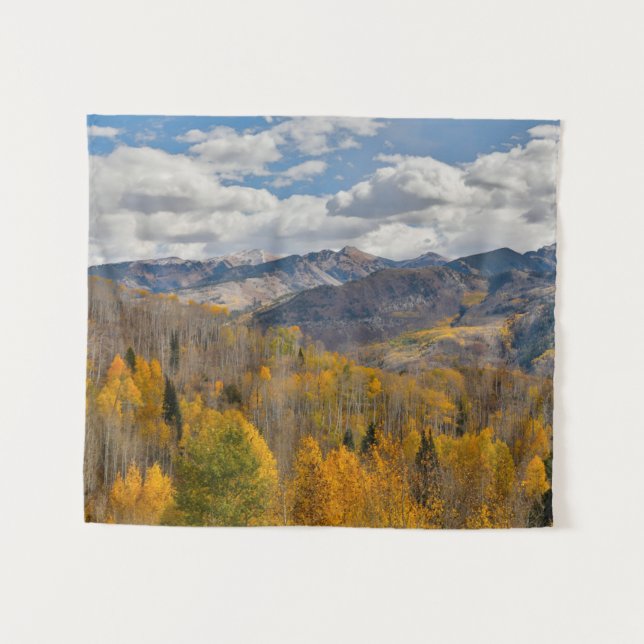 Herbstfarben von Aspens & Oaks Keebler Pass Wandteppich (Vorderseite (Horizontal))