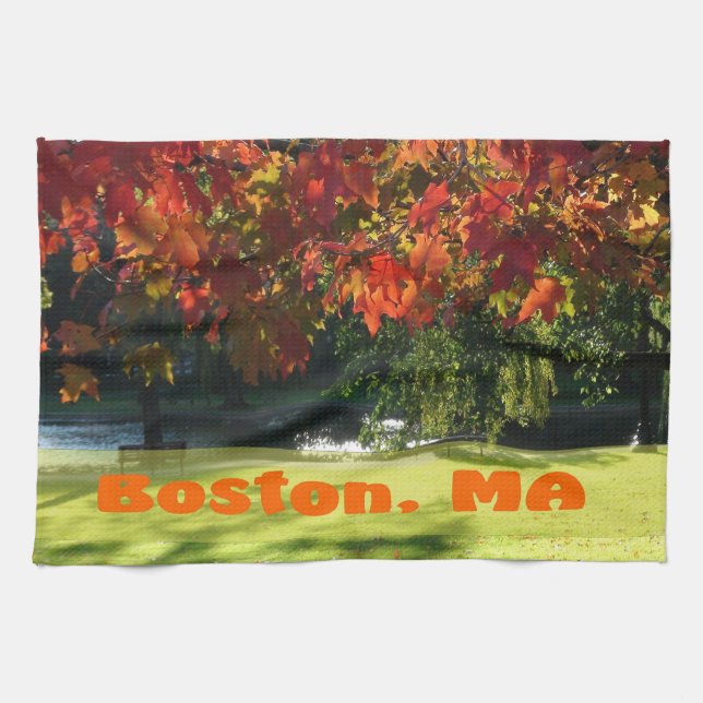 Herbstfarben von Boston Geschirrtuch (Horizontal)