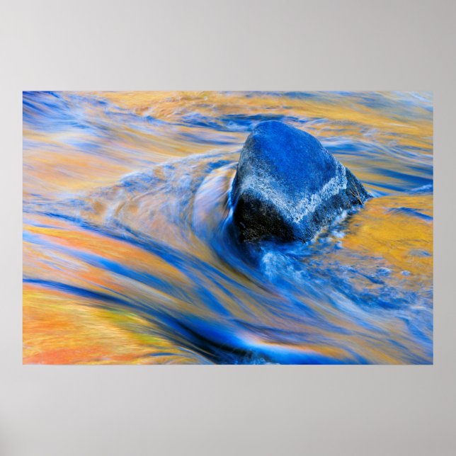 Herbstfarben Wasser Abstrakt Poster (Vorne)