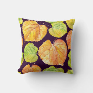 Herbstfarbene Aquarellblumen, nahtloses Muster. Kissen