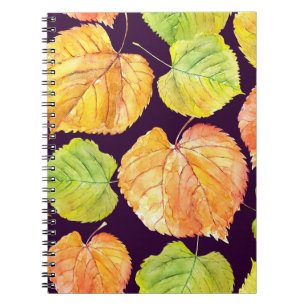 Herbstfarbene Aquarellblumen, nahtloses Muster. Notizblock