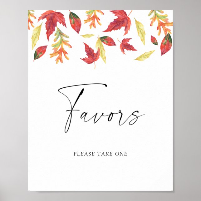 Herbstfarbene Blätter Favoriten Poster (Vorne)