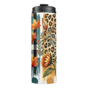 HERBSTFARBENE HERBST-PINSELSTRICHSZENEN THERMOSBECHER
