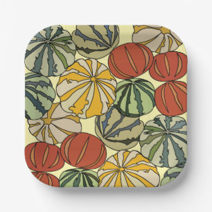 Herbstfarbene Pumpkins Party Pappteller