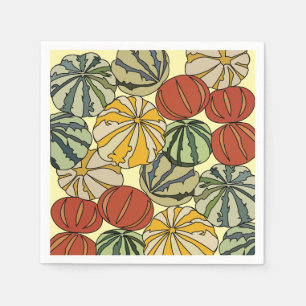 Herbstfarbene Pumpkins Party Serviette