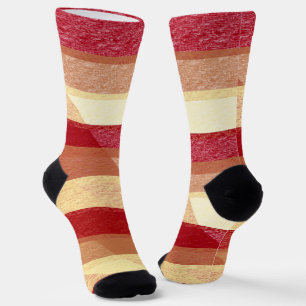 Herbstfarbene Socken mit überkreuzten Streifen 