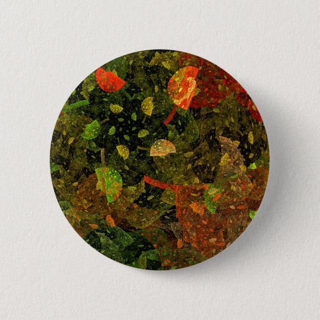 Herbstfarbenes Dekordesign Button (Vorderseite)