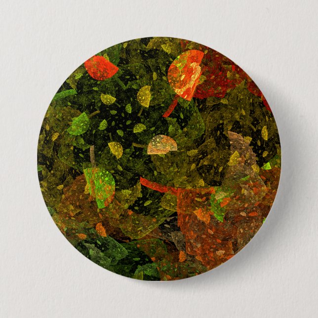 Herbstfarbenes Dekordesign Button (Vorderseite)