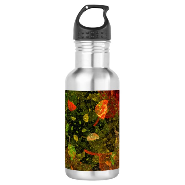 Herbstfarbenes Dekordesign Edelstahlflasche (Vorderseite)
