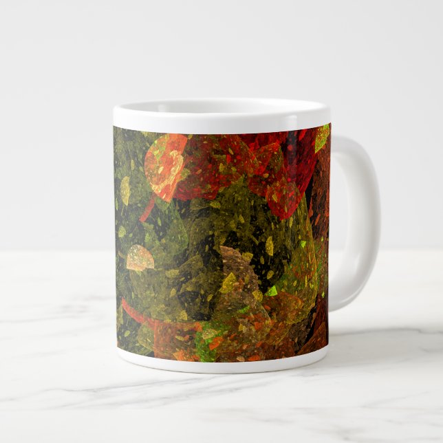 Herbstfarbenes Dekordesign Jumbo-Tasse (Vorderseite Rechts)