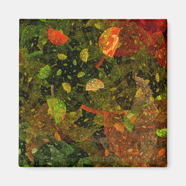 Herbstfarbenes Dekordesign Magnet (Vorne)