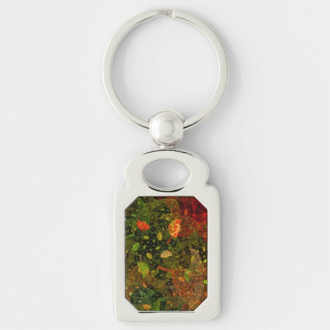 Herbstfarbenes Dekordesign Schlüsselanhänger (Vorderseite)