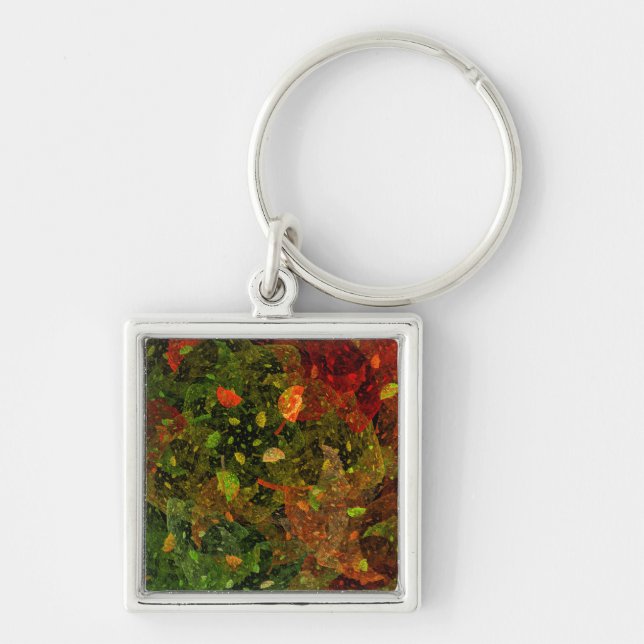 Herbstfarbenes Dekordesign Schlüsselanhänger (Vorne)