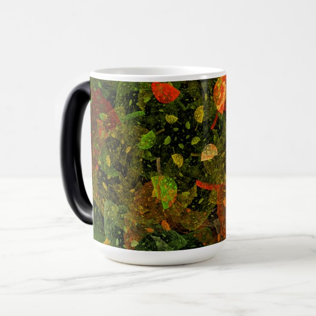 Herbstfarbenes Dekordesign Verwandlungstasse (Vorderseite Links)