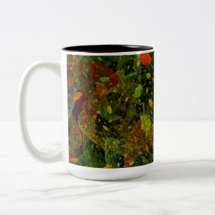 Herbstfarbenes Dekordesign Zweifarbige Tasse